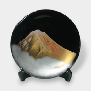 Assiette décorative – Mont Fuji doré